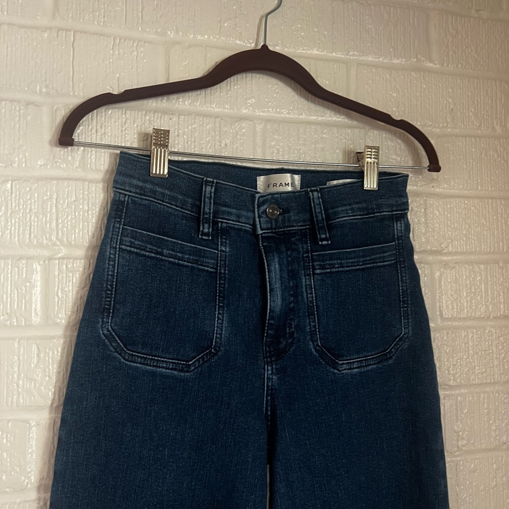 Frame Le Slim Palazzo Jeans with Front patch pockets 26 - Picture 6 of 11